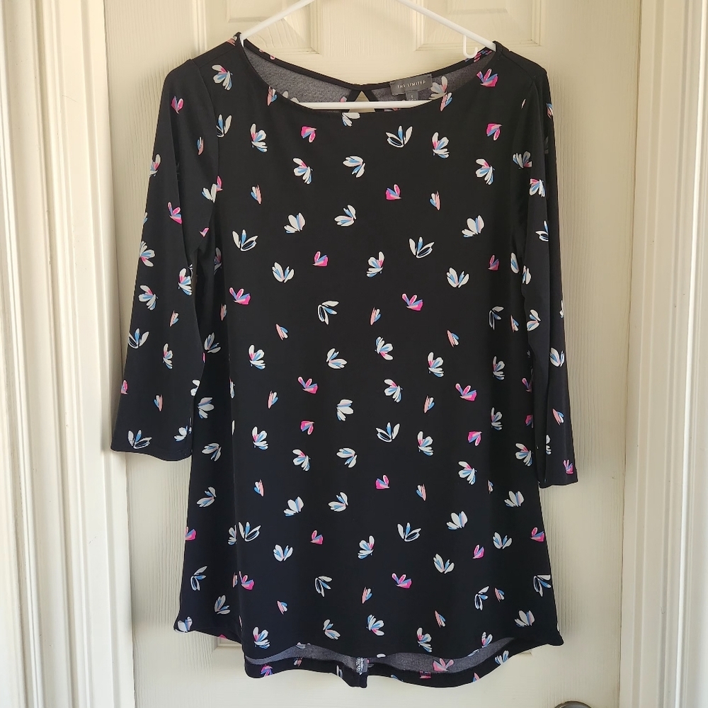 The‎ Limited 3/4 Sleeve Tunic Top Size Small Floral Career Workwear